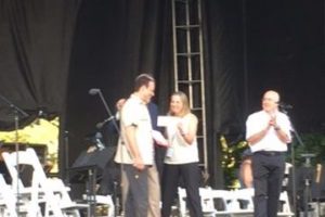 gregor huebner receiving ny phil composition award