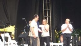 gregor huebner receiving ny phil composition award